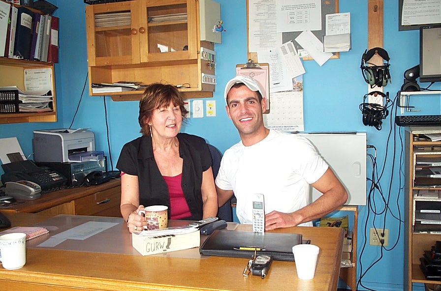 Associate CFI Rita Methorst with her former student, Feras Aboulhosn.  Feras is now a First Officer on the RJ with Jazz.  September, 2008, Langley Flying School.